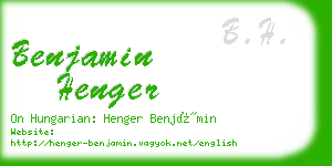 benjamin henger business card